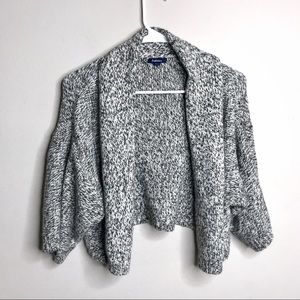 Reitmans Cropped Cardigan Sweater Light Gray Marl Sz S/P